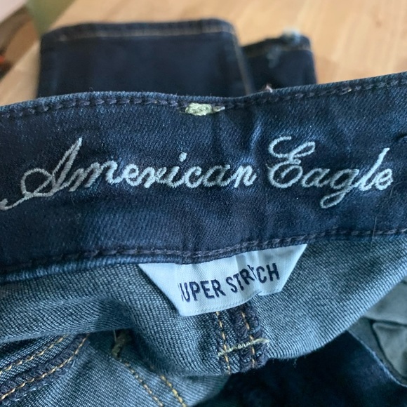 American Eagle Dark Blue Wash Super Stretch Skinny Jeans - Picture 8 of 9